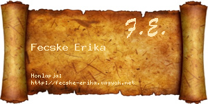 Fecske Erika névjegykártya